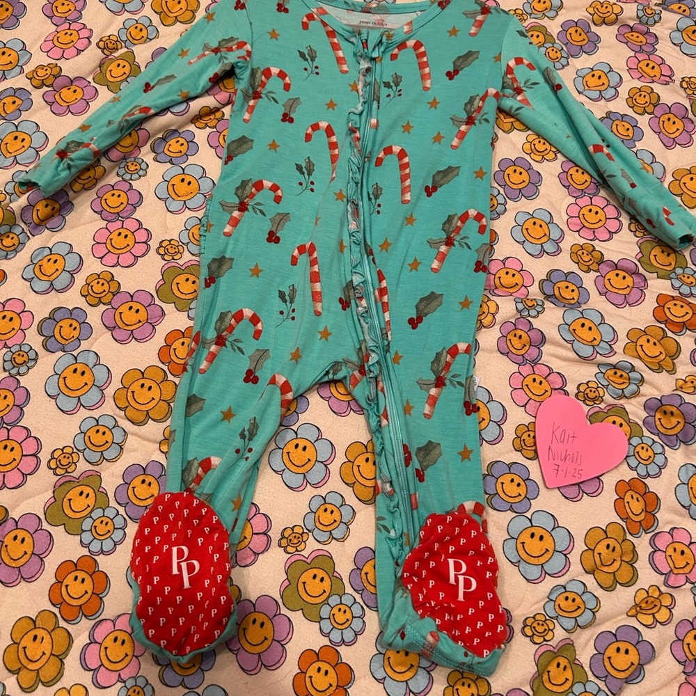 Posh peanut peppermint candy cane footie